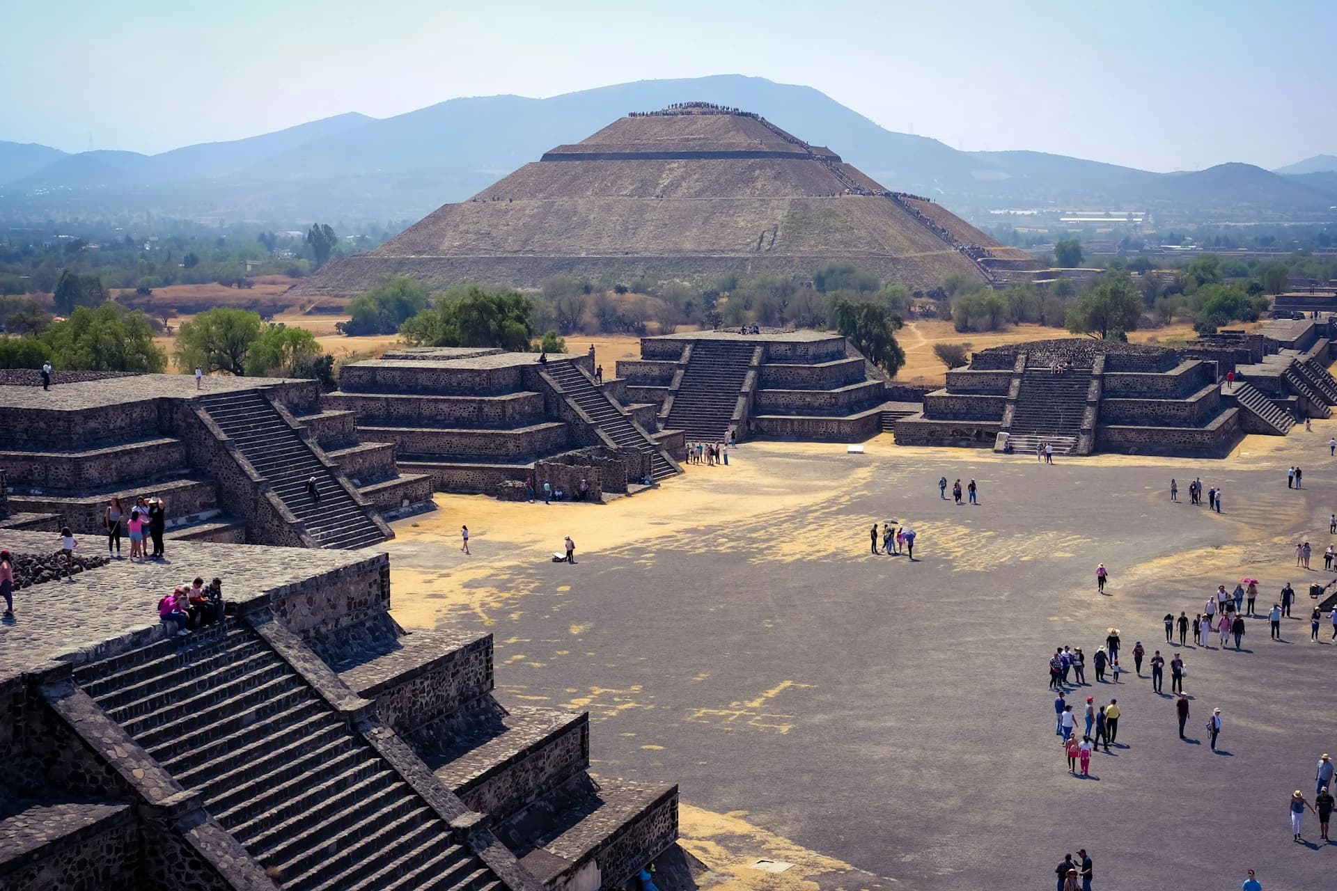 The Pyramid of the Sun rising above the Avenue of the Dead at Teotihuacán near Mexico City